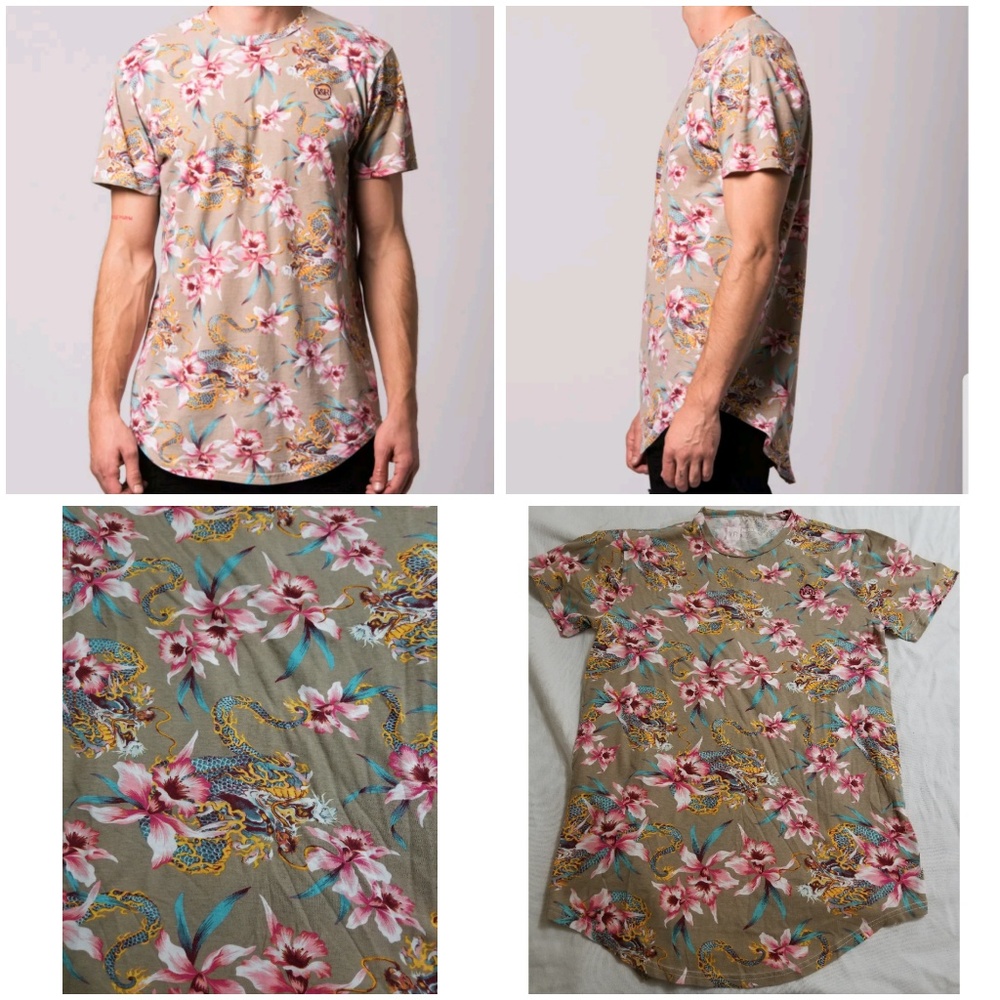 Young & reckless elongated monstruo floral cut lon